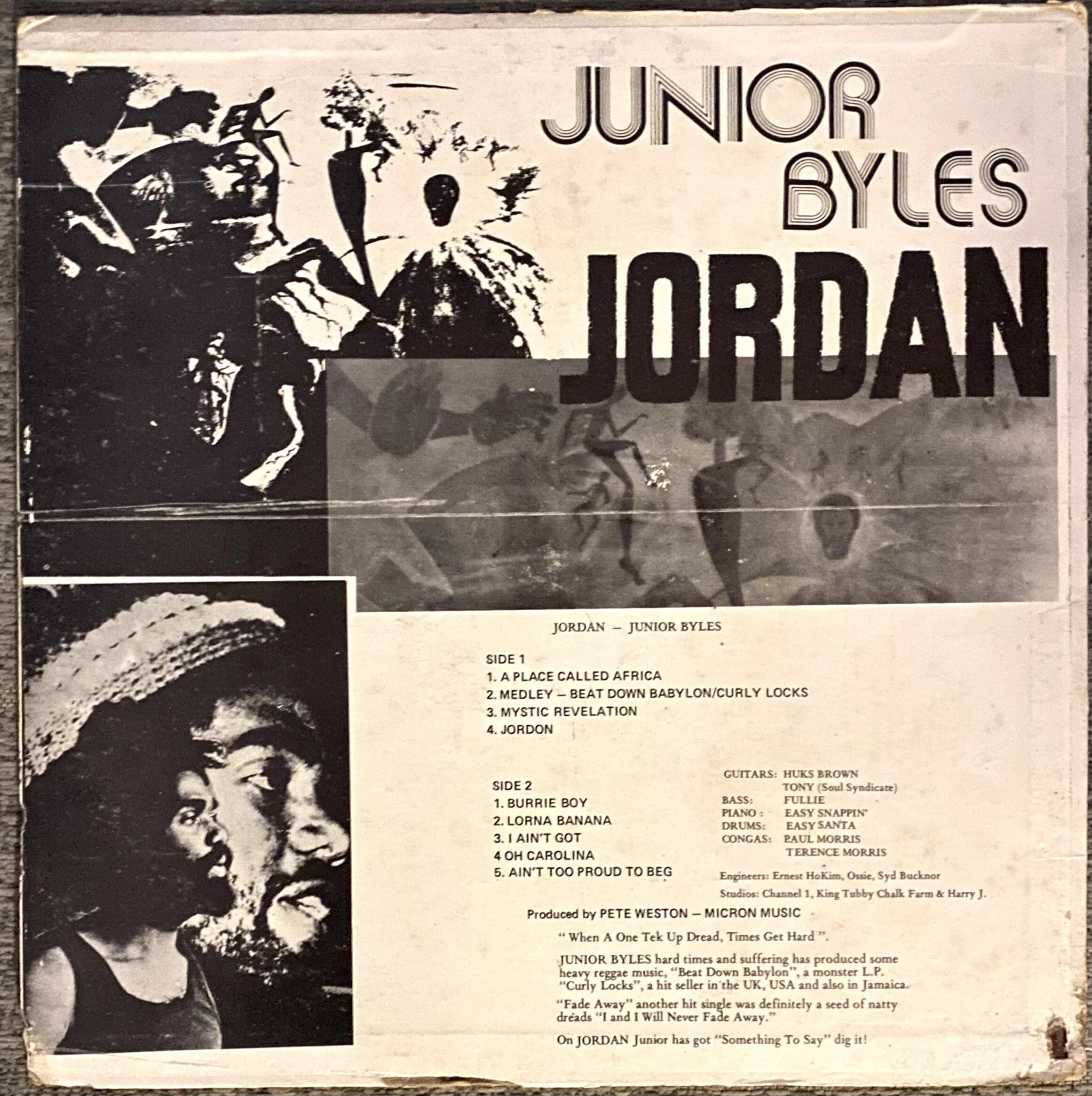 Junior Byles - Jordan - Micron Music LP Original 1976 — Ohm