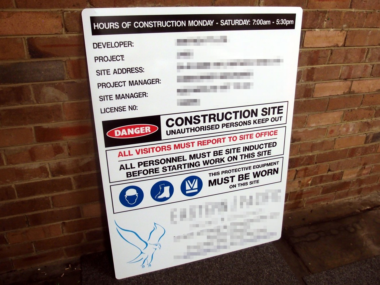 Project sign.
