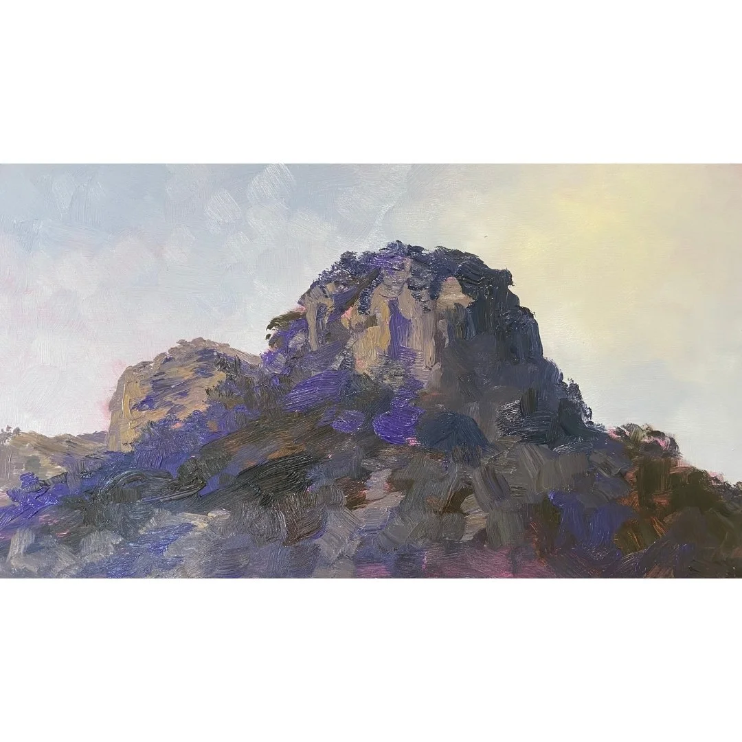 Crown of Light, Glen Davis, 2023, oil on board, 30 x 54 cm