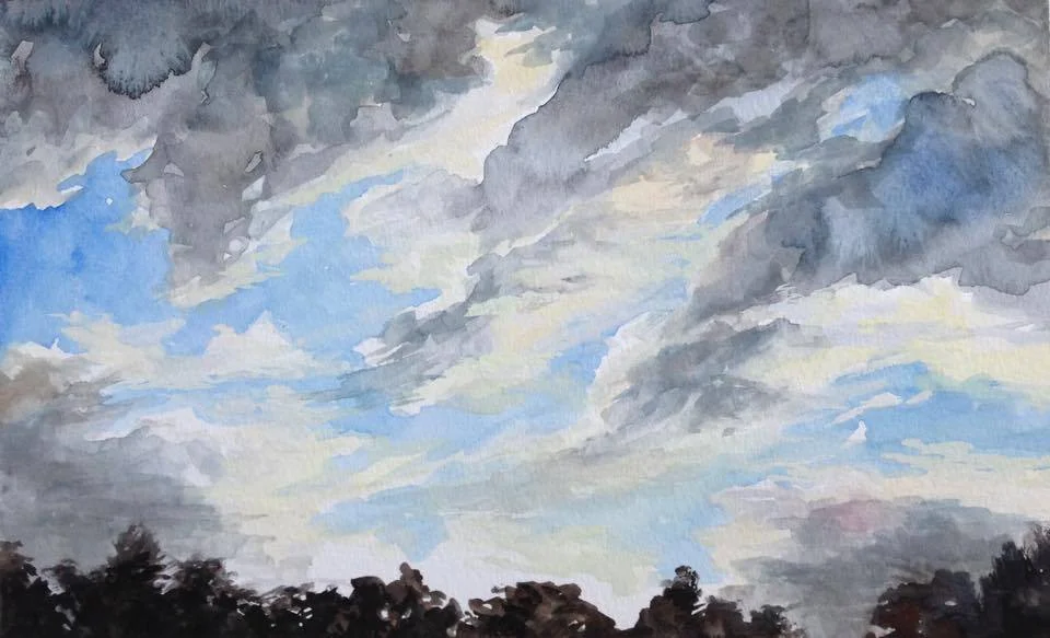 Breezy Afternoon, Gouache on paper, 17 x 27cm