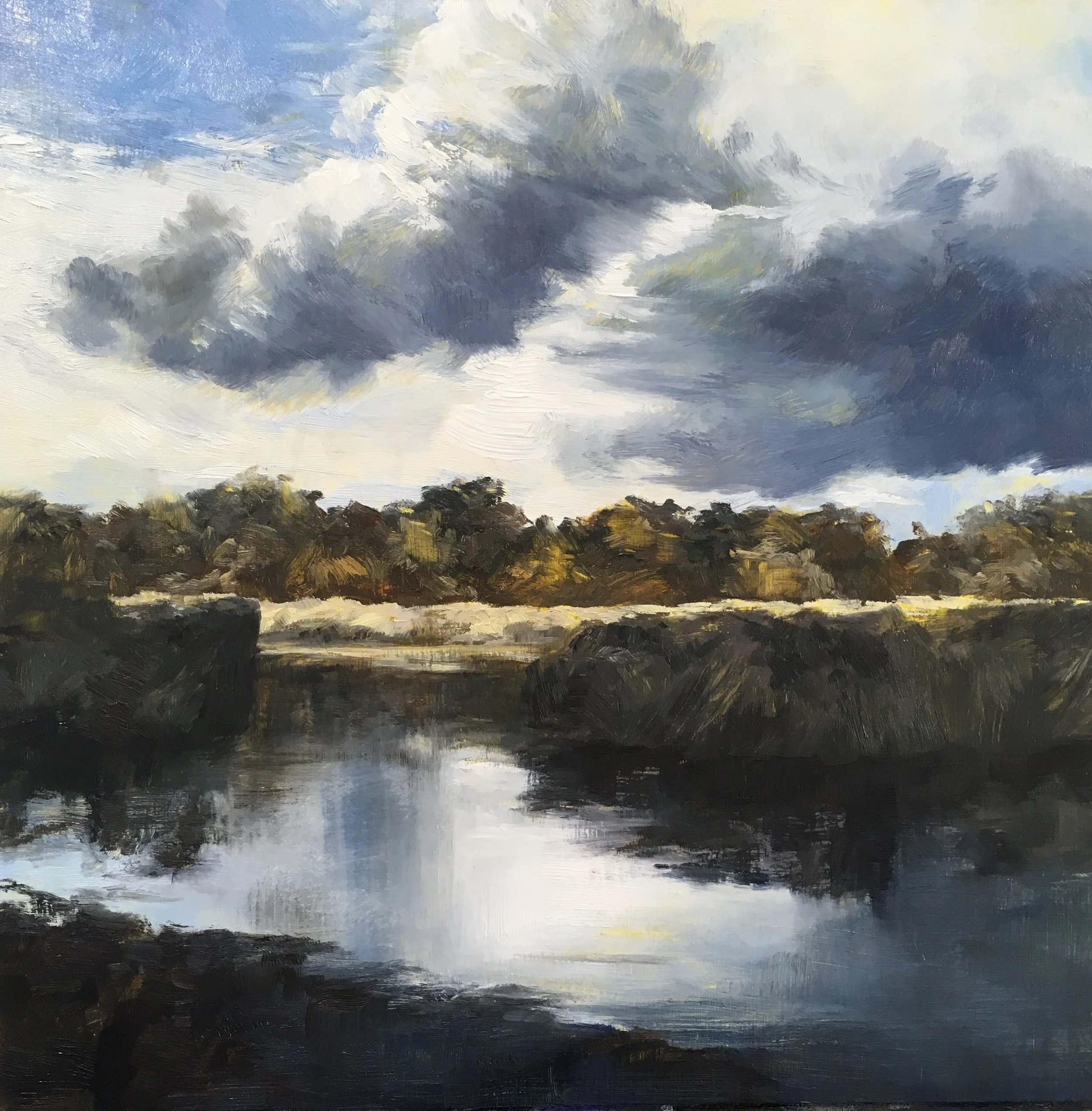 Late in the day, Oil on board, 30 x 30cm, Sold