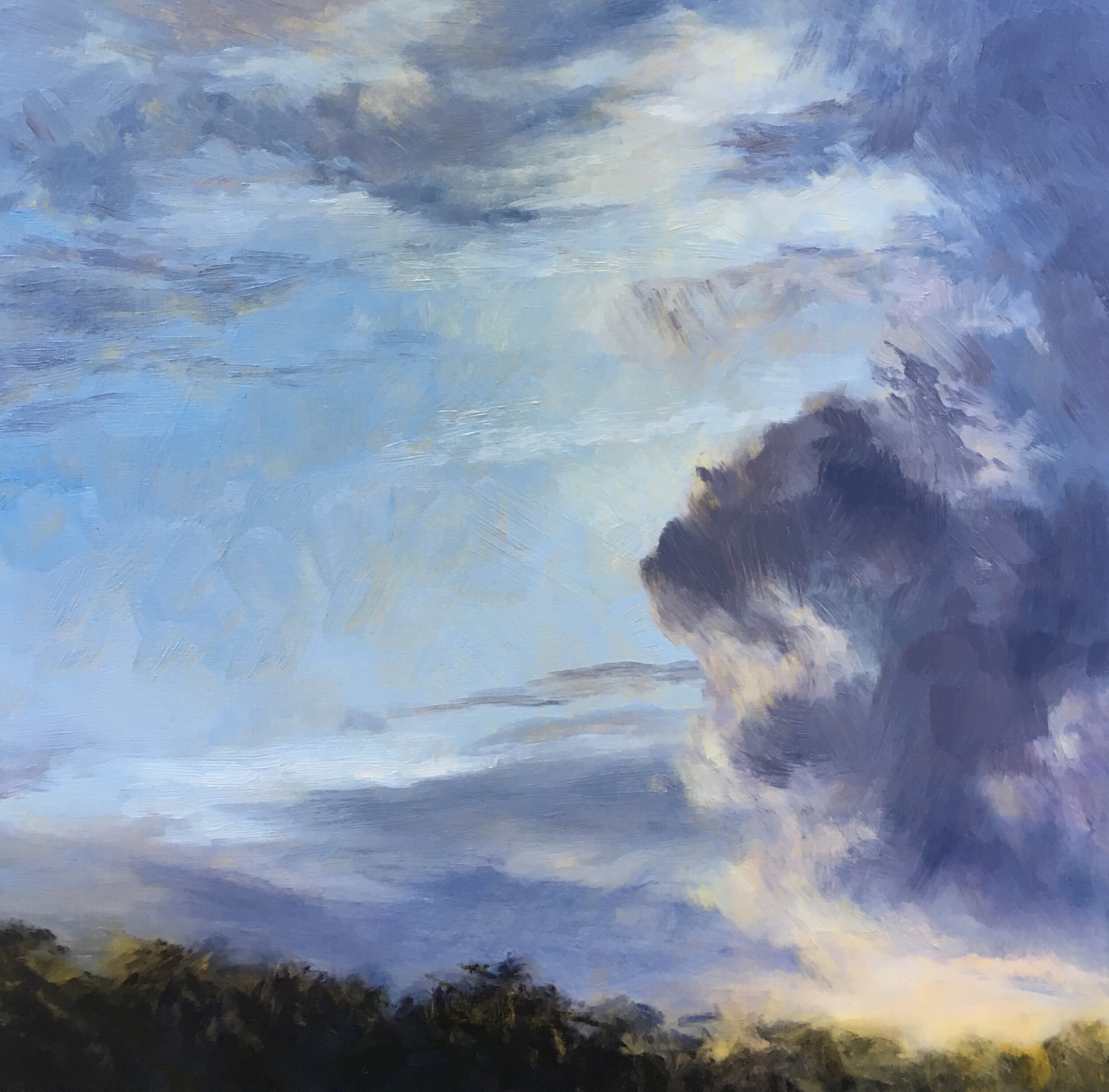 Summer Storm, oil on board, 30 x 30 cm, Sold