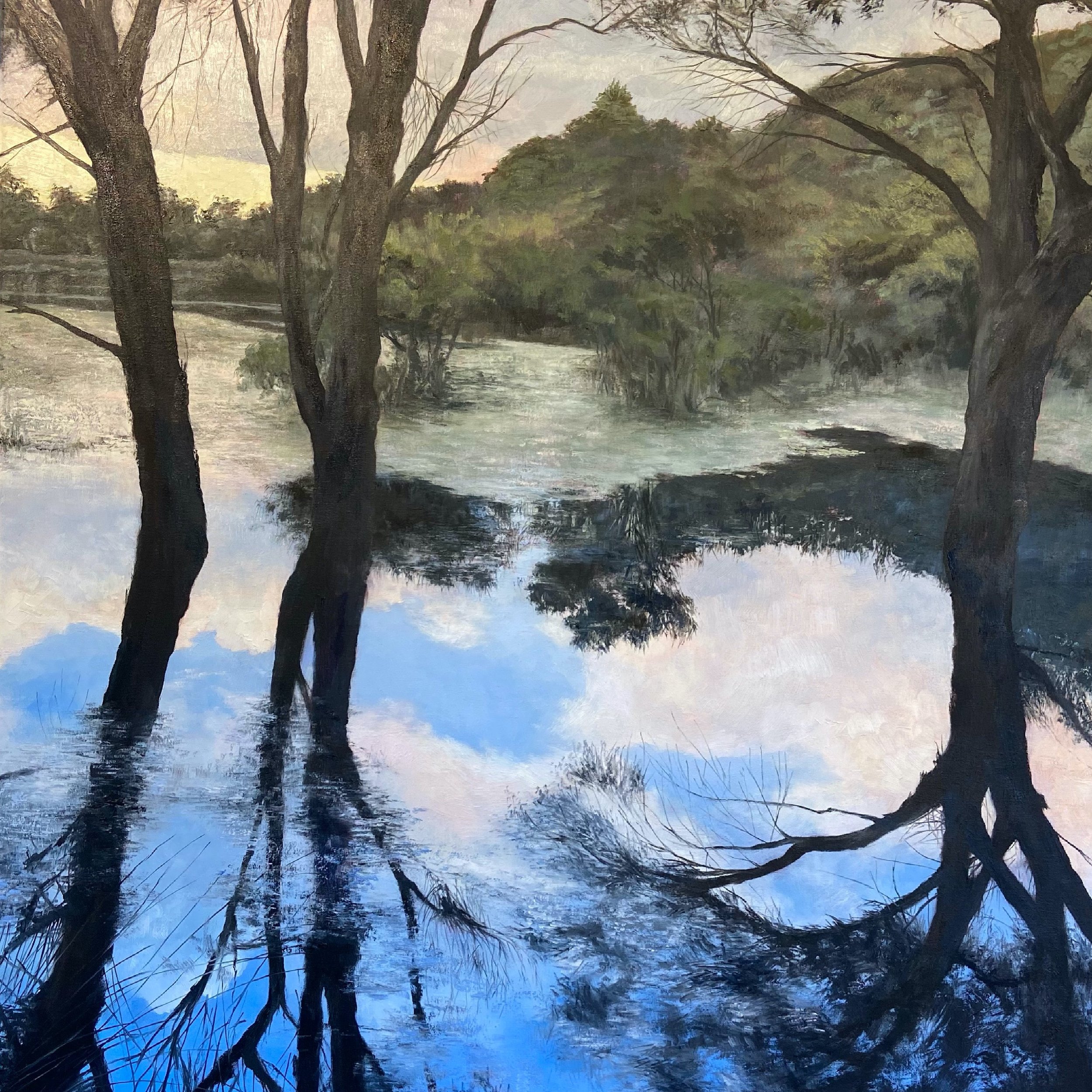 Mirrored Worlds, oil on canvas, 60 x 60 cm, Sold