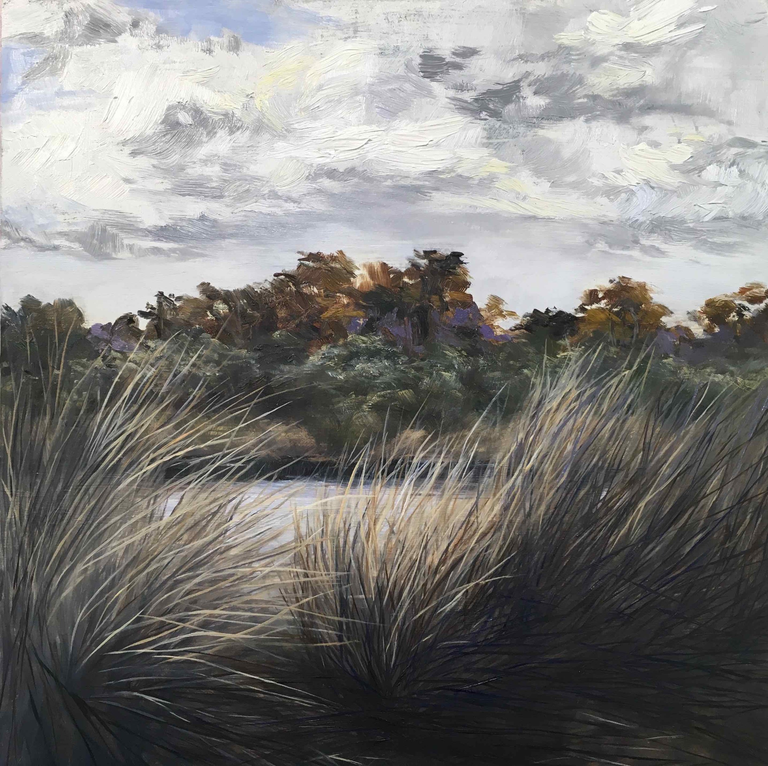 Breezy Afternoon, oil on board, 30 x 30 cm, sold