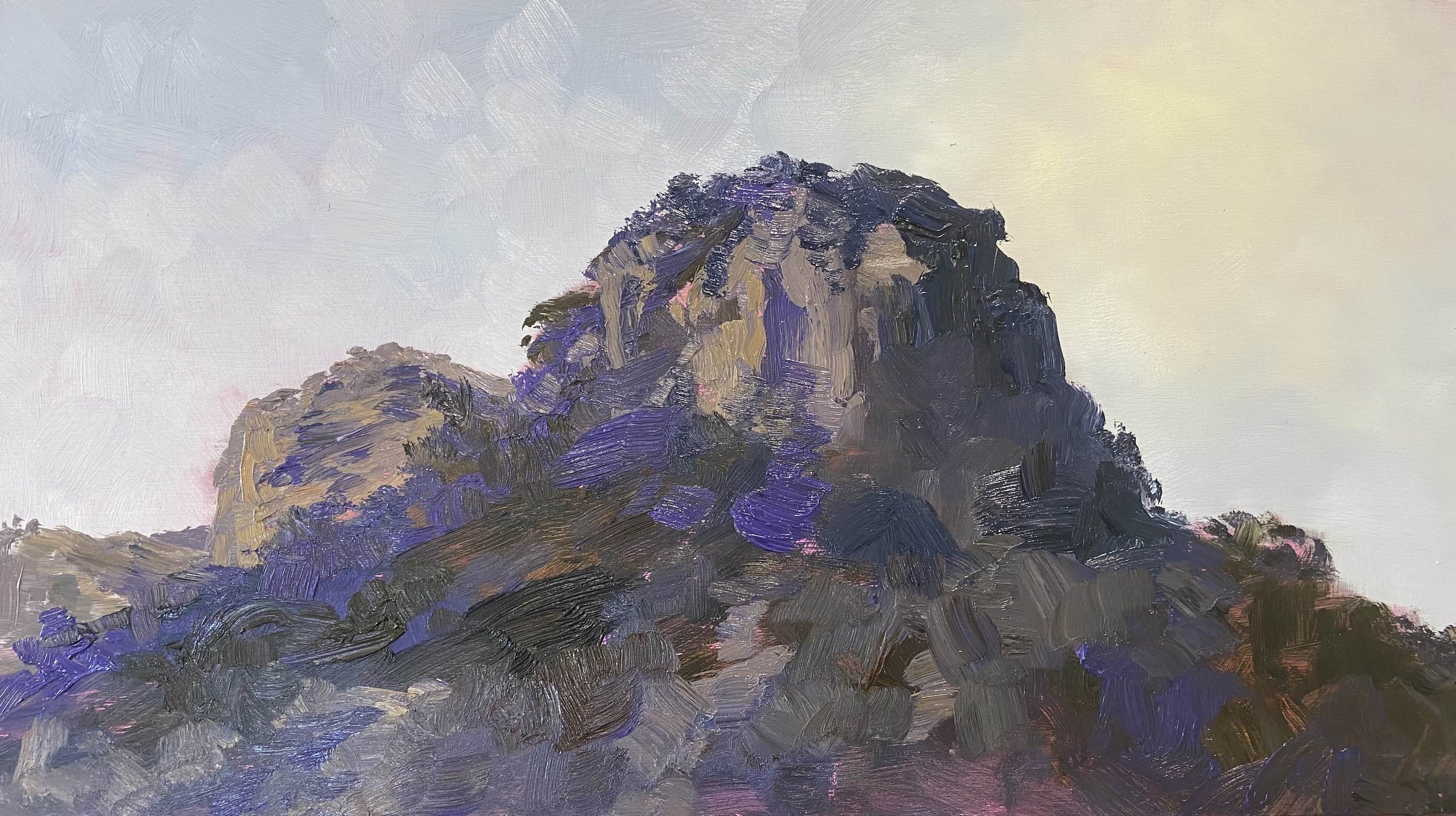 Crown of Light, Glen Davis, oil on board, 30 x 54 cm, 2023, $1450