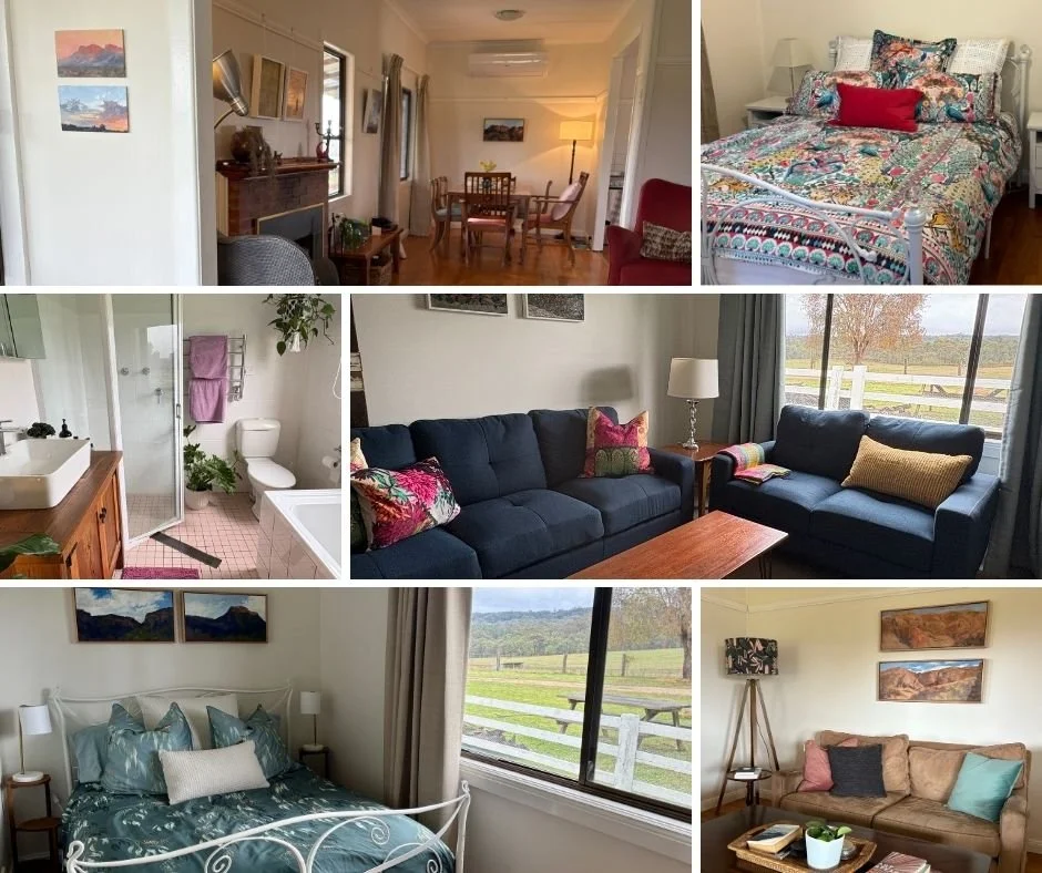 Interiors of farmhouse at Capertee Mountain View Retreats