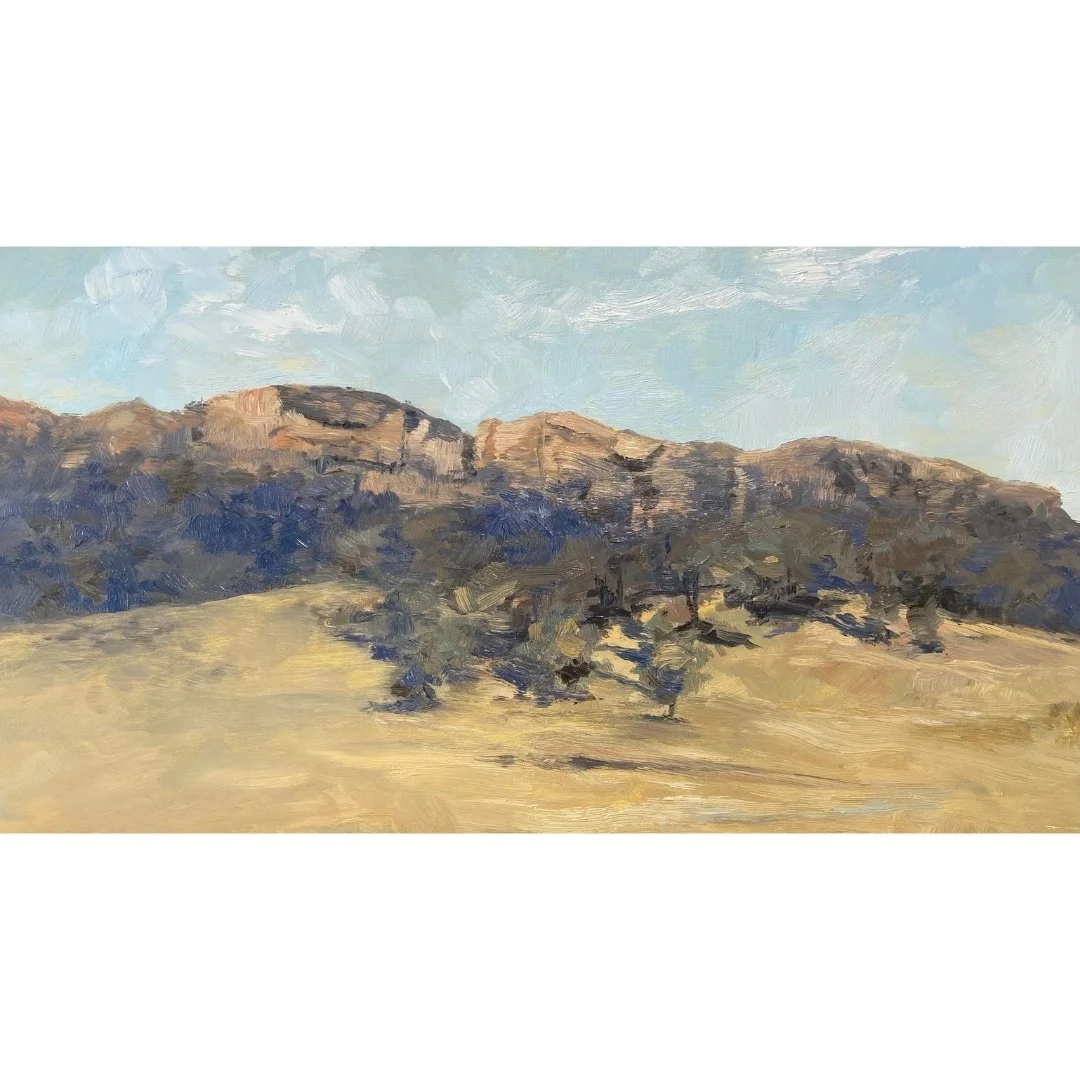 Hazy Capertee Afternoon, 2023, oil on board, 30 x 54 cm