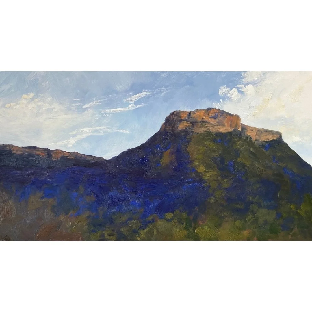 Afternoon Breeze, Pantoneys Crown, 2023, oil on board, 30 x 54 cm