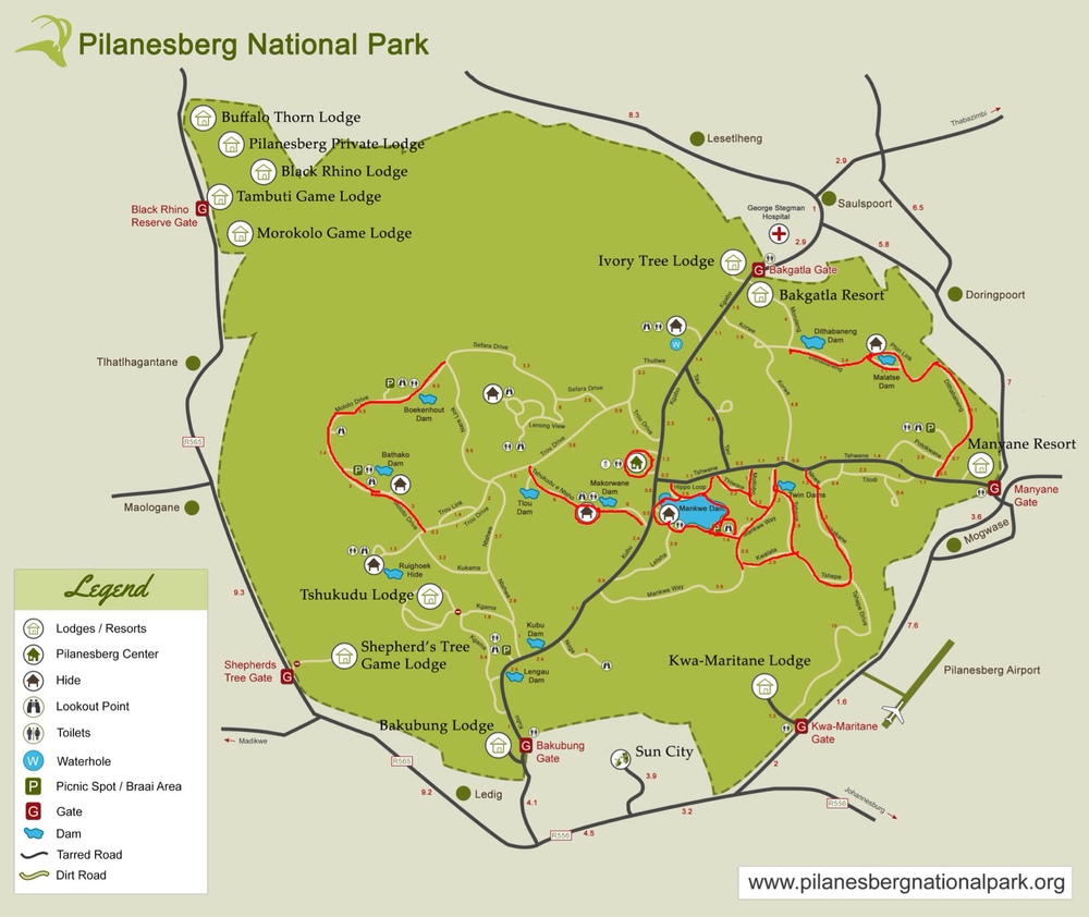 The red highlights show my favorite spots and routes.