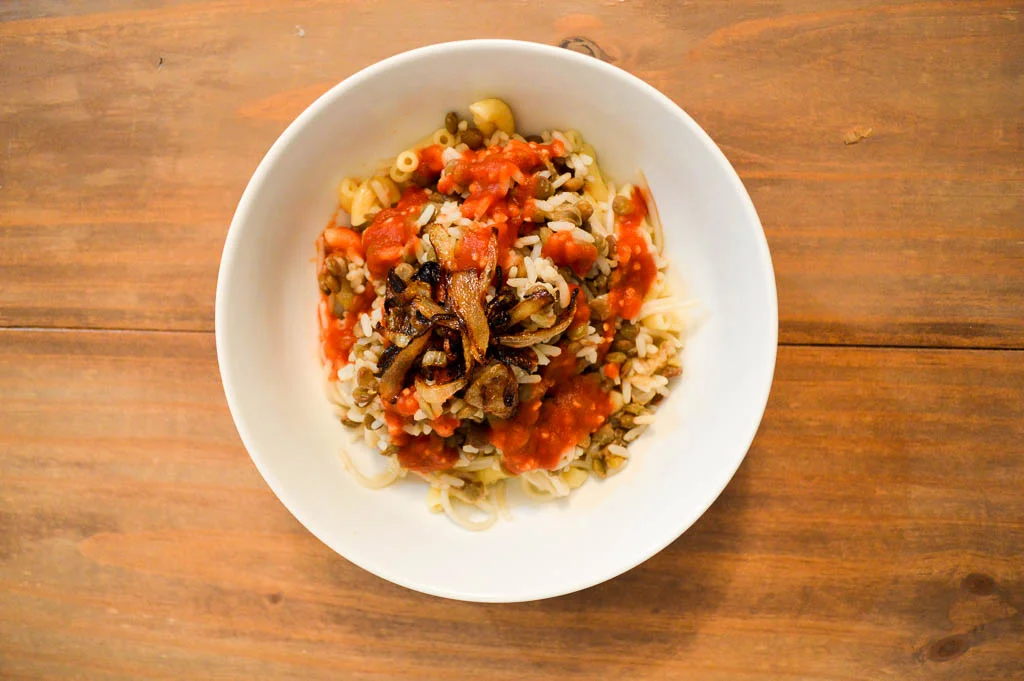 what to eat in egypt: kushari, recipe