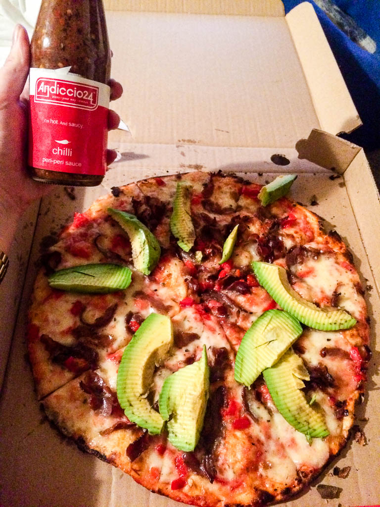AVOCADO BILTONG PEPPADEW PIZZA AT ANDICCIO 