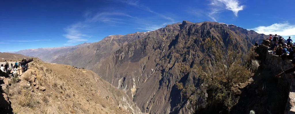 A view of the Colca Canyon on a daytrip from Arequipa Peru.