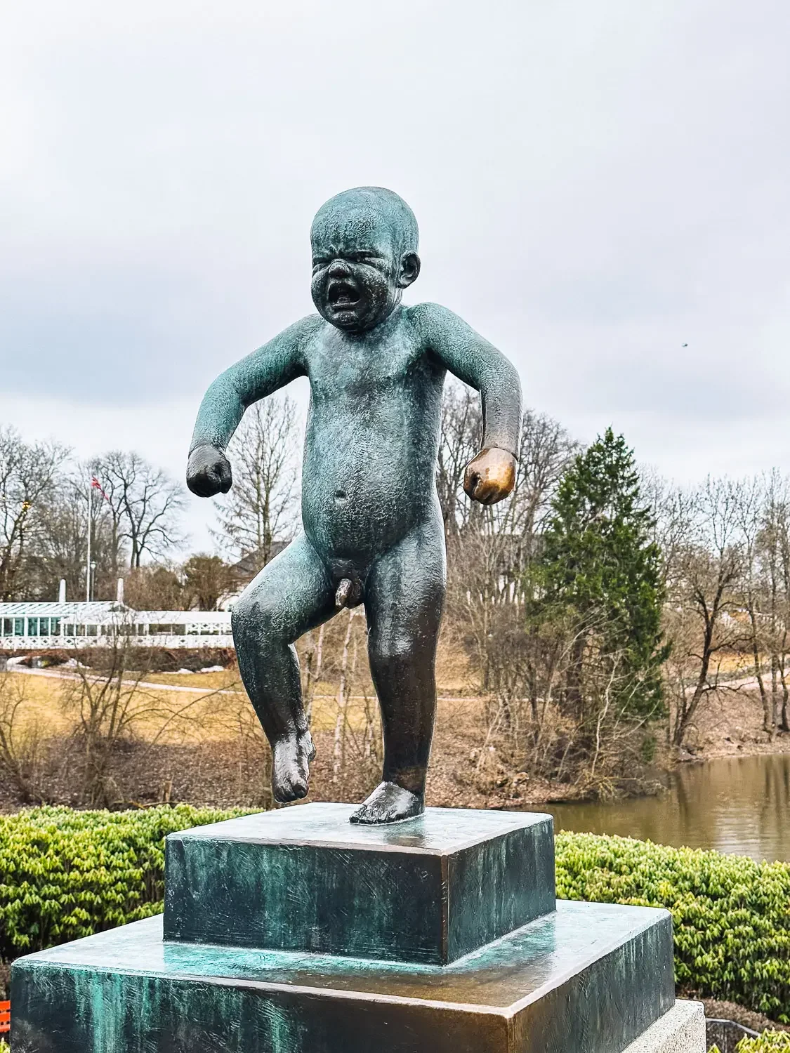Sinnataggen the Angry Boy statue at Vigeland Sculpture Park Oslo Norway