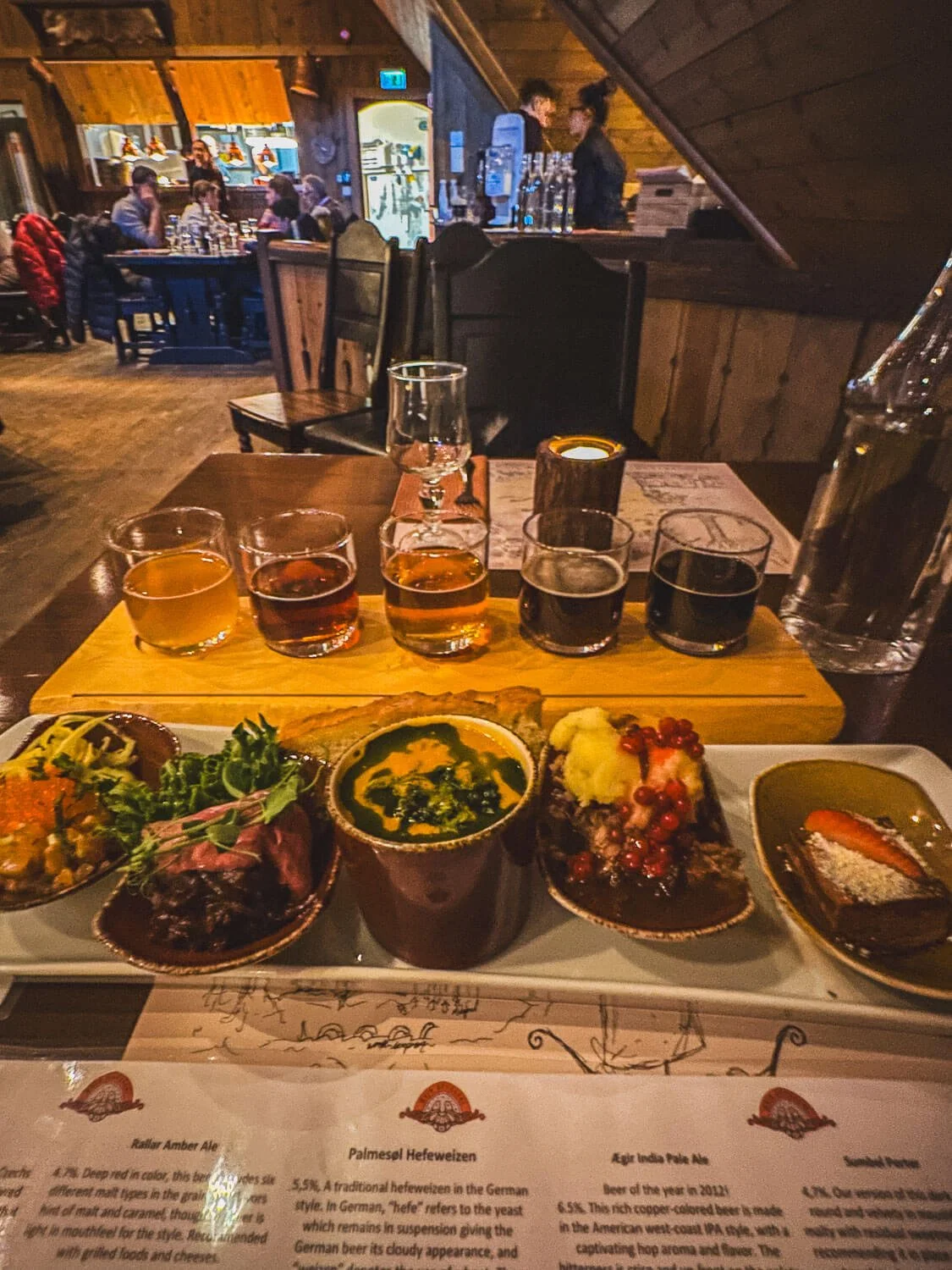 Viking tasting menu and beer flight at Aegir BrewPub Flam Norway