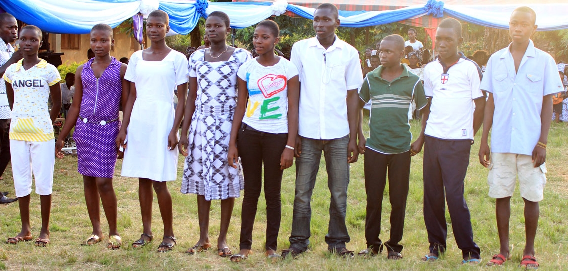 Members of the Konko Village 2014 Junior High School graduating class. These Students (all are not pictured) are hopeful that they will benefit from assistance to help them attend high school.