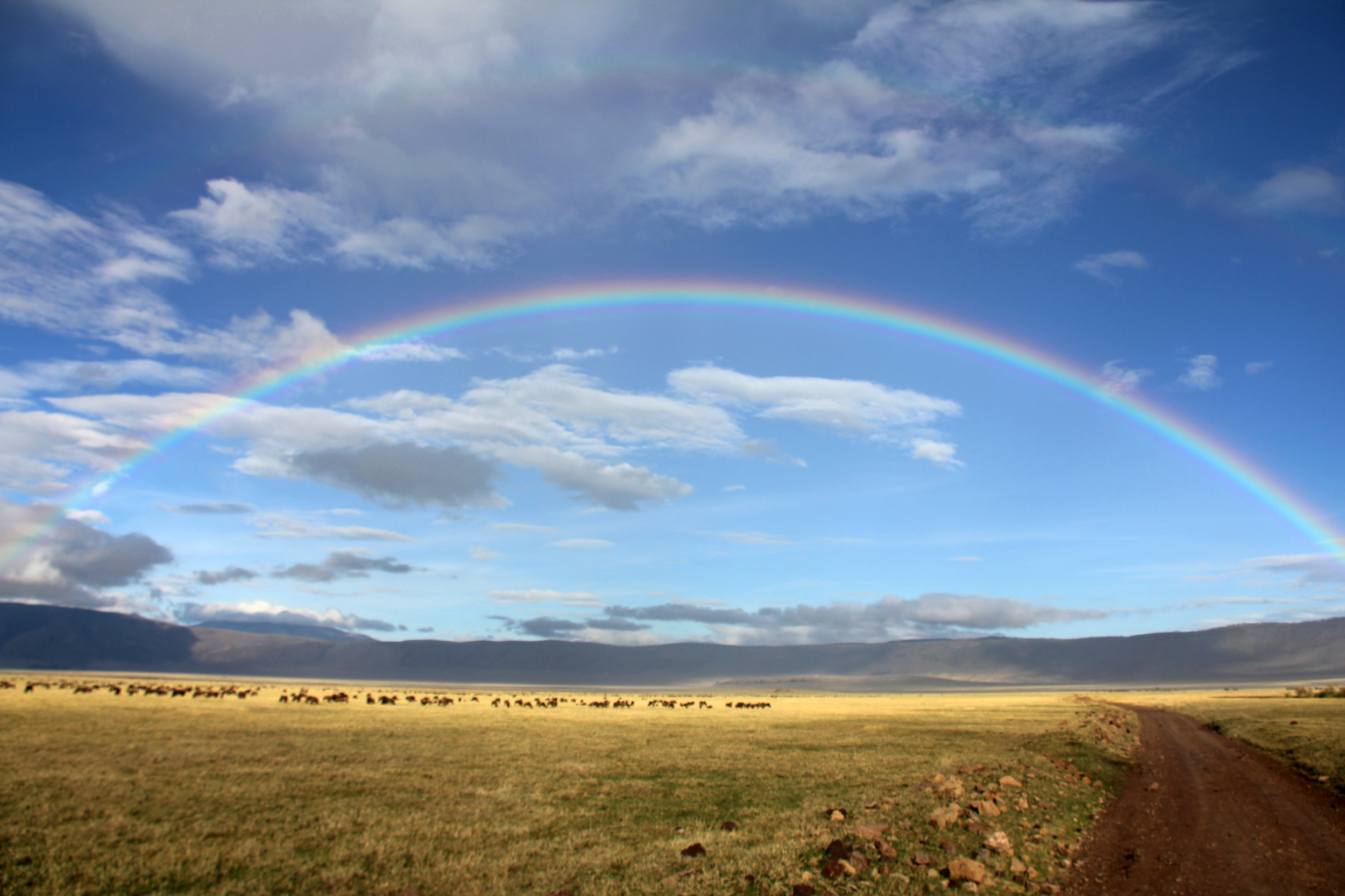 rainbow, ngorongoro conservation area, tanzania