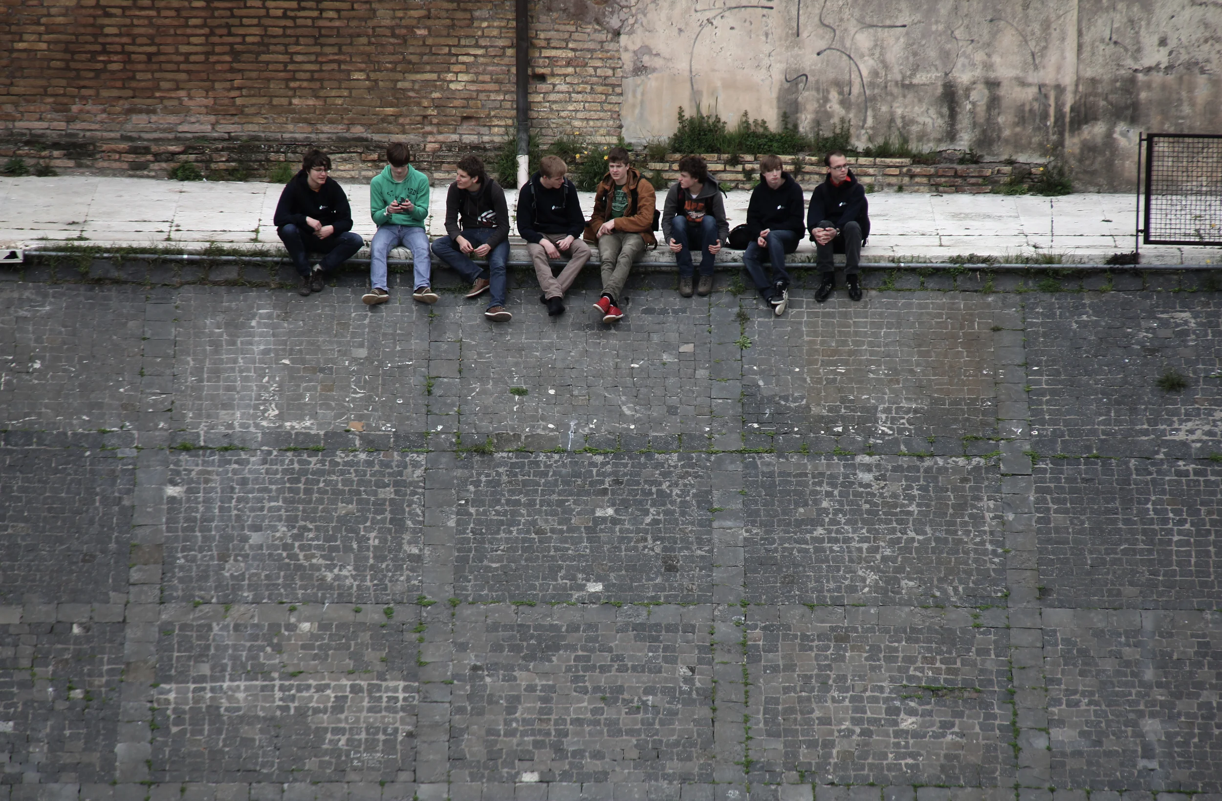 kids hanging out in rome
