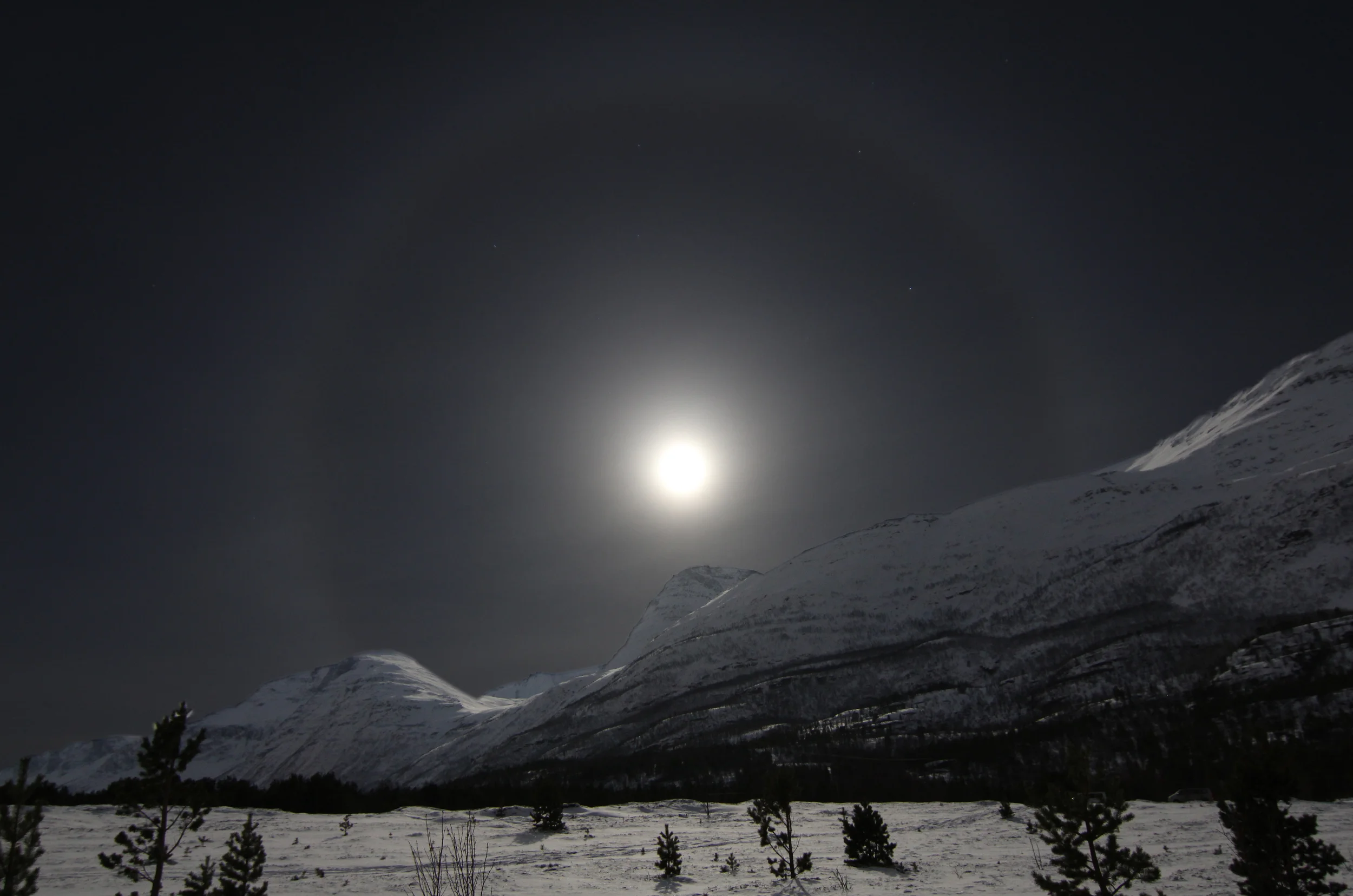 glowing moon, skibotn norway