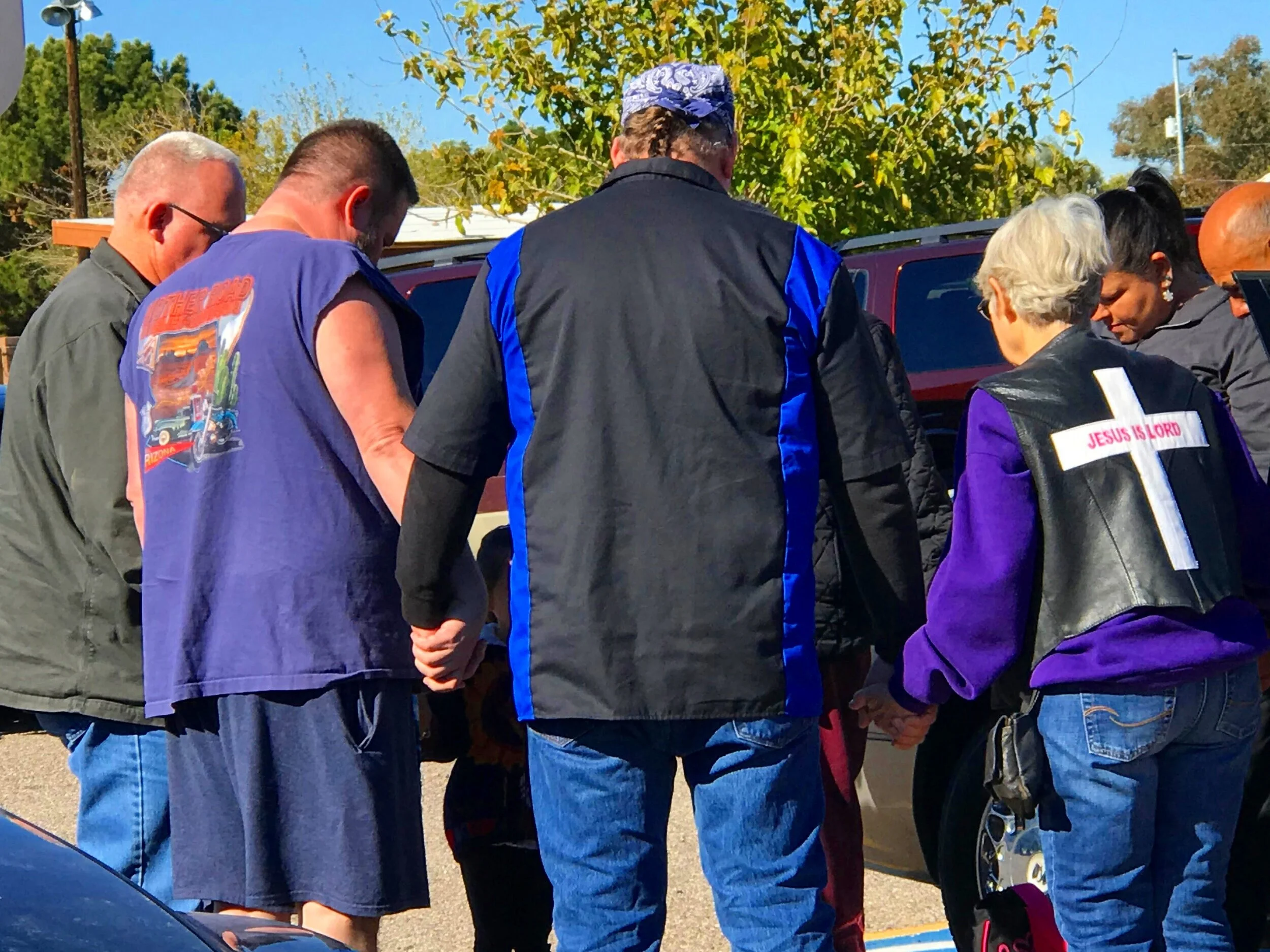 Praying in the parking lot