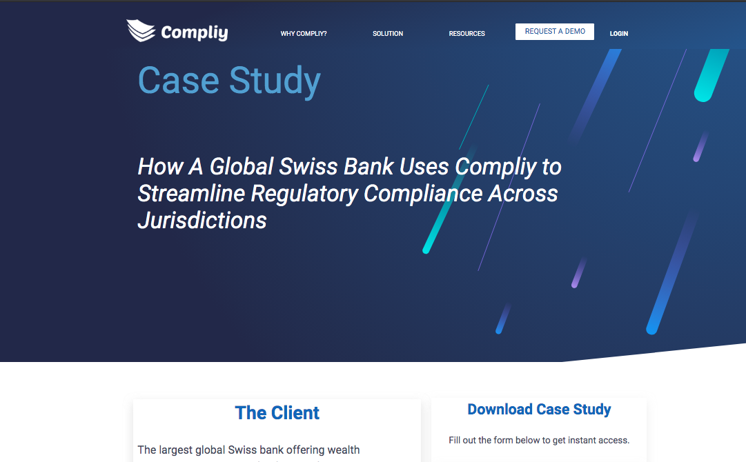 Compliy Client Case Study Landing Page