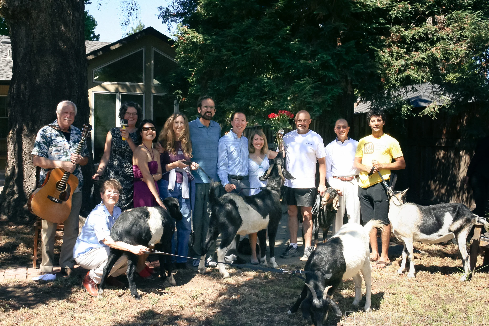 Group picture with goats.