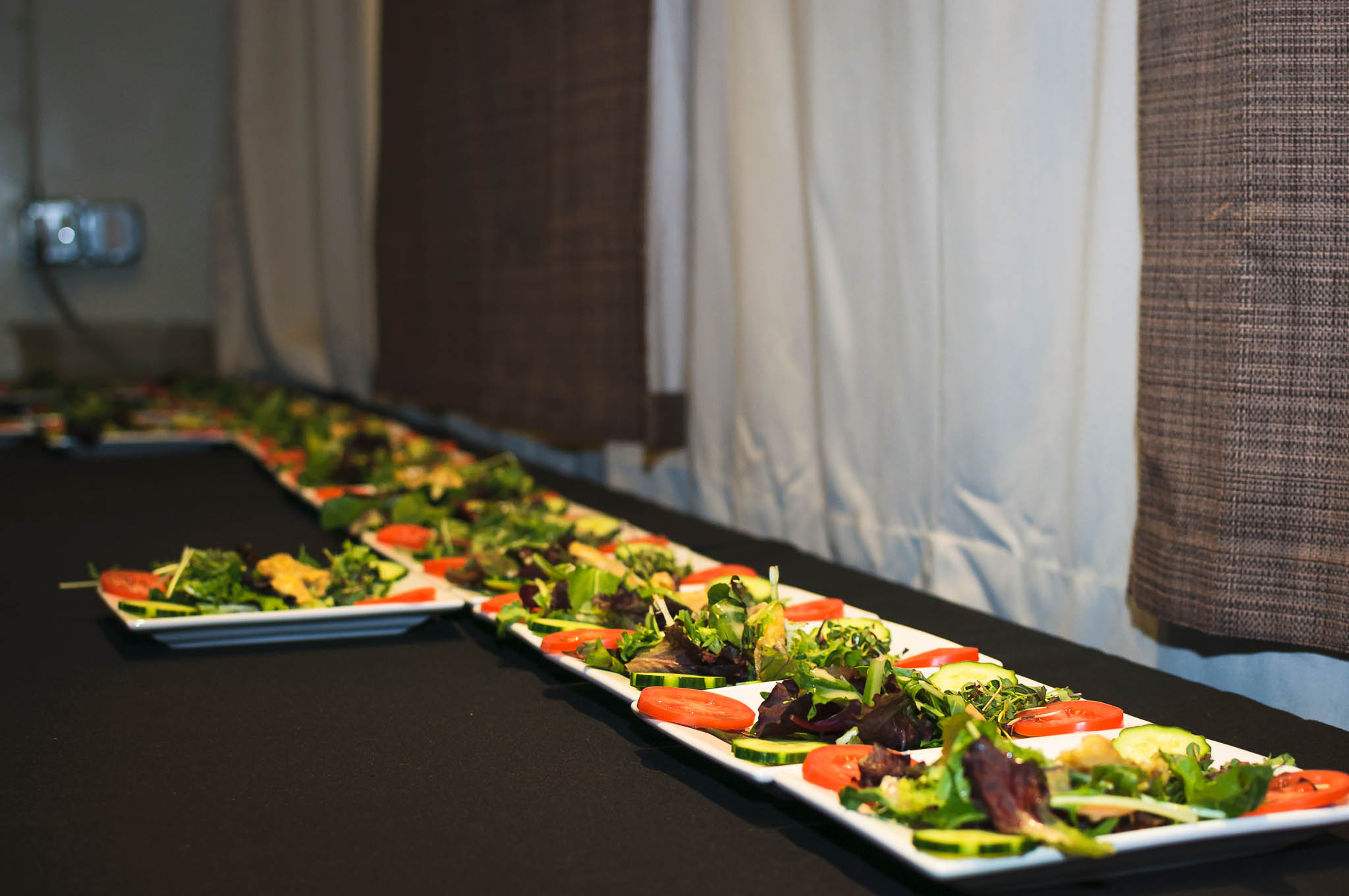 Plates of abalone salad.