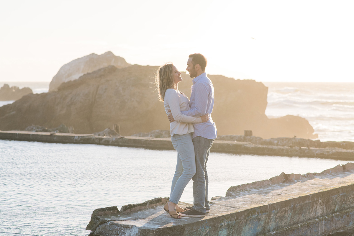San Francisco Sutro Baths Sunset Engagement Photography | White Quill Creative