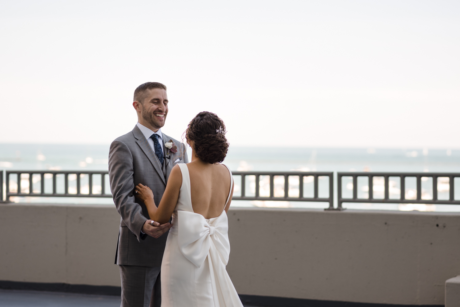 W Chicago Lakefront First Look Wedding Photography