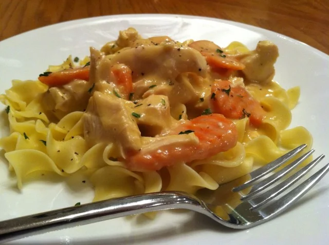 Golden Chicken with Noodles