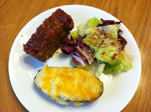 Easy Meat Loaf and Twice Baked Ranch Potatoes