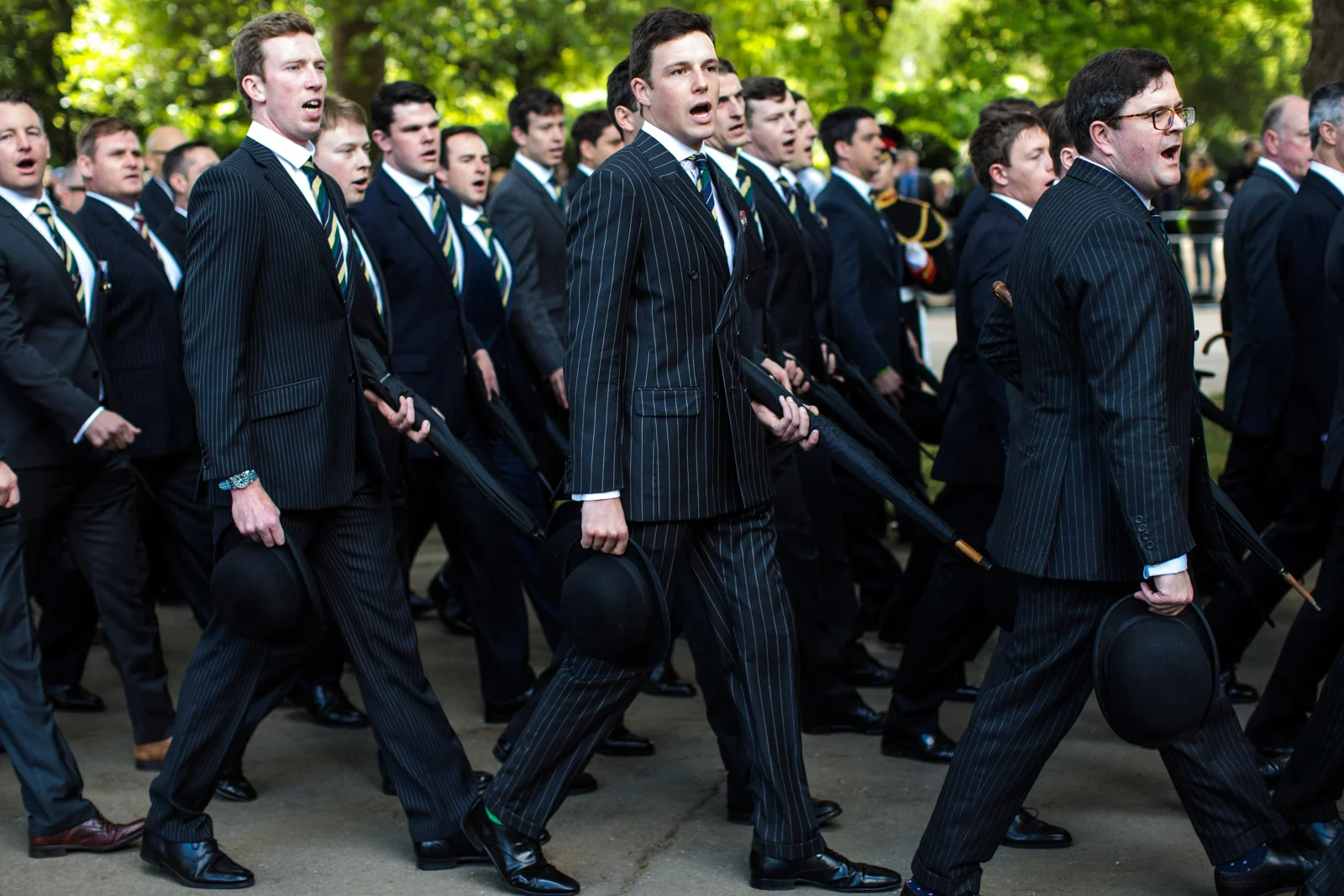 Cavalrymen march during the Annual Parade and Service of The Combined Cavalry Old Comrades Association in Hyde Park on May 14, 2017 in London.