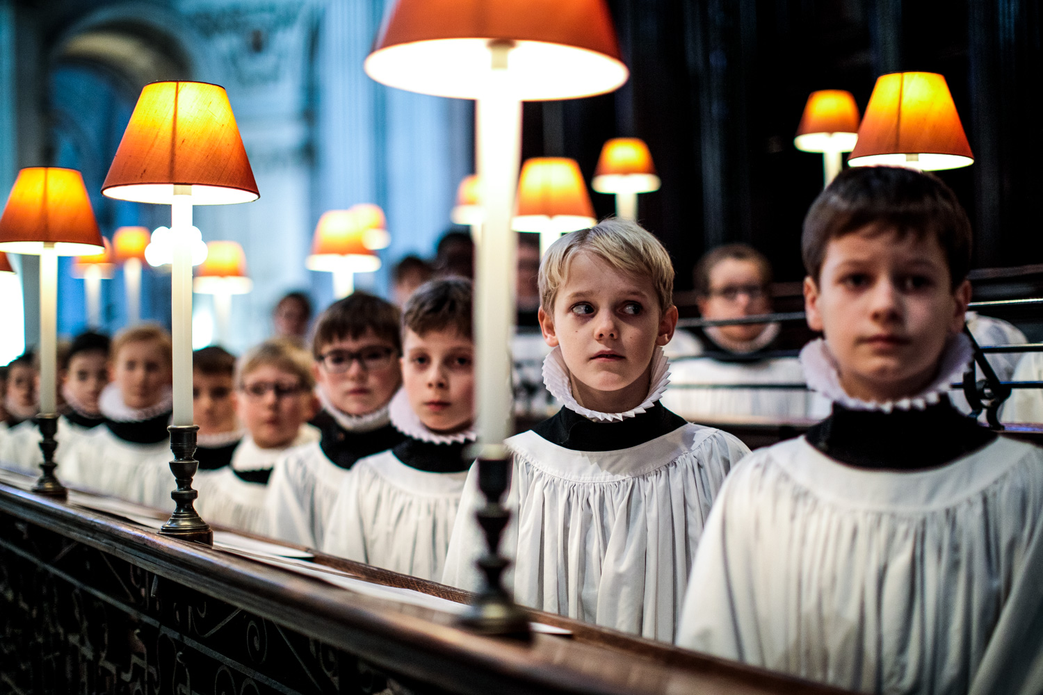 London, U.K. - St Paul's Choristers rehearse at the Cathedral.