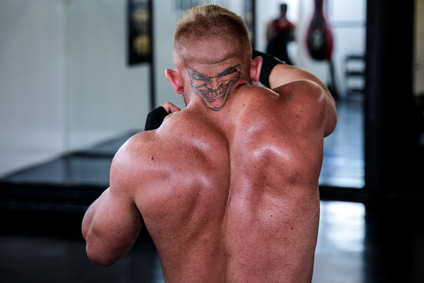WARRINGTON, ENGLAND: Bare-knuckle boxer Brandon Harden, 21 from Edlington, takes part in a training session at Smithys Gym ahead of an Ultimate Bare Knuckle Boxing (UBKB) event on August 4, in Manchester on June 4, 2018.