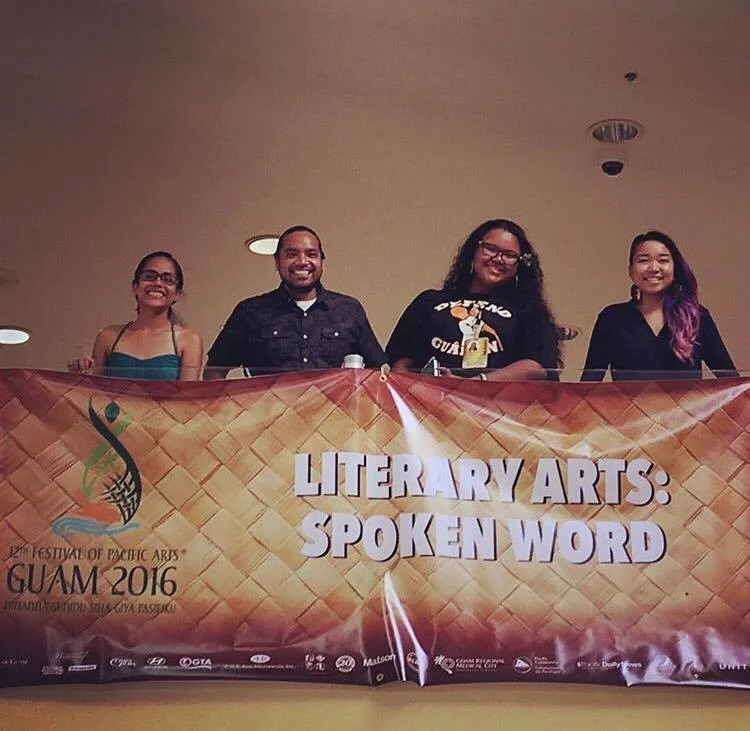 Guest Spoken Word Poetry Facilitator at the 2016 Festival of Pacific Arts in Guam. Along side Kathy Jetnil-Kijiner, Melvin Won Pat Borja, and Nicole Quintanila.