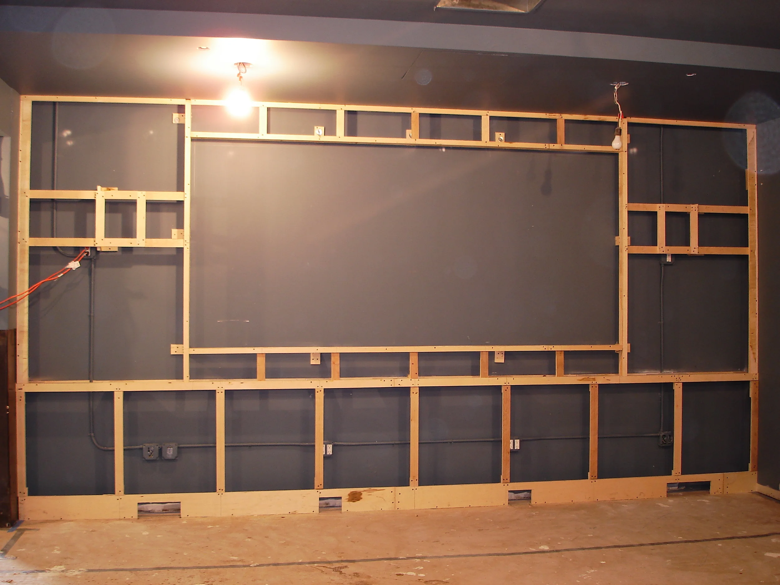 Framework for Control Room Wall in Democracy Now! Studios