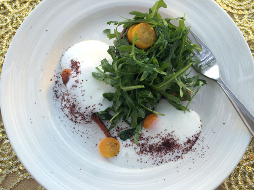 roasted beets with cumin crème fraîche and tangerine oil