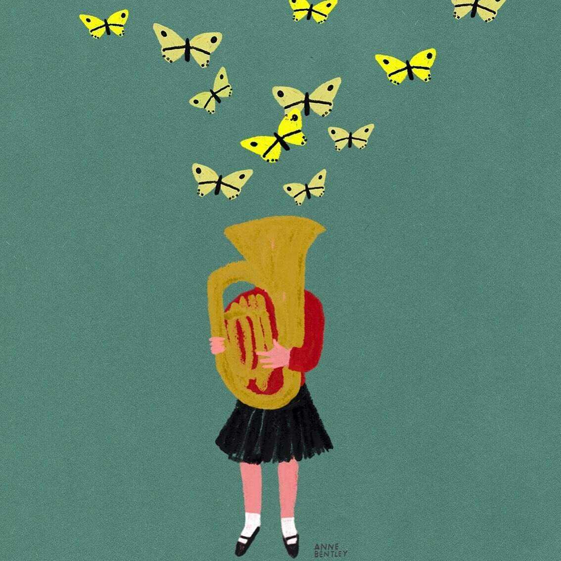 Oom-pah pah flutter-flutter 

#picturebookillustration #kidsandinstruments