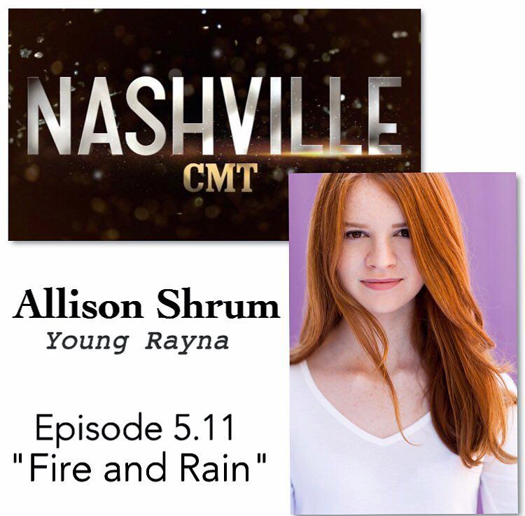 Allison as Young Rayna on CMT's Nashville!!