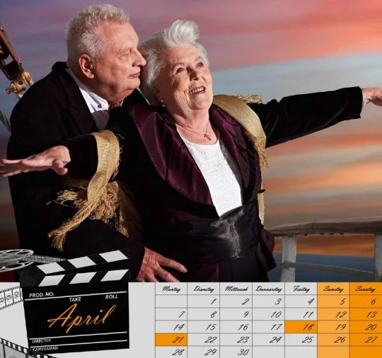 April Erna Rütt, 86, & Alfred Kelbch, 81, as Jack and Rose, “Titanic”.