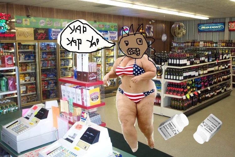 Here is an artistic representation of meeting our new fan Christian! Sup gurl!