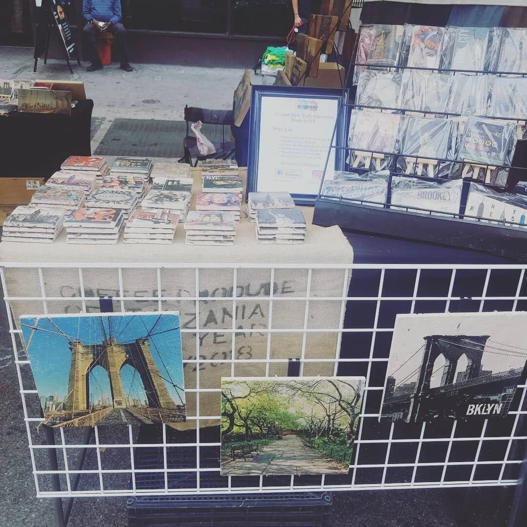 Back to #NYC street fair. Back with new 12X12 inch stone tiles.