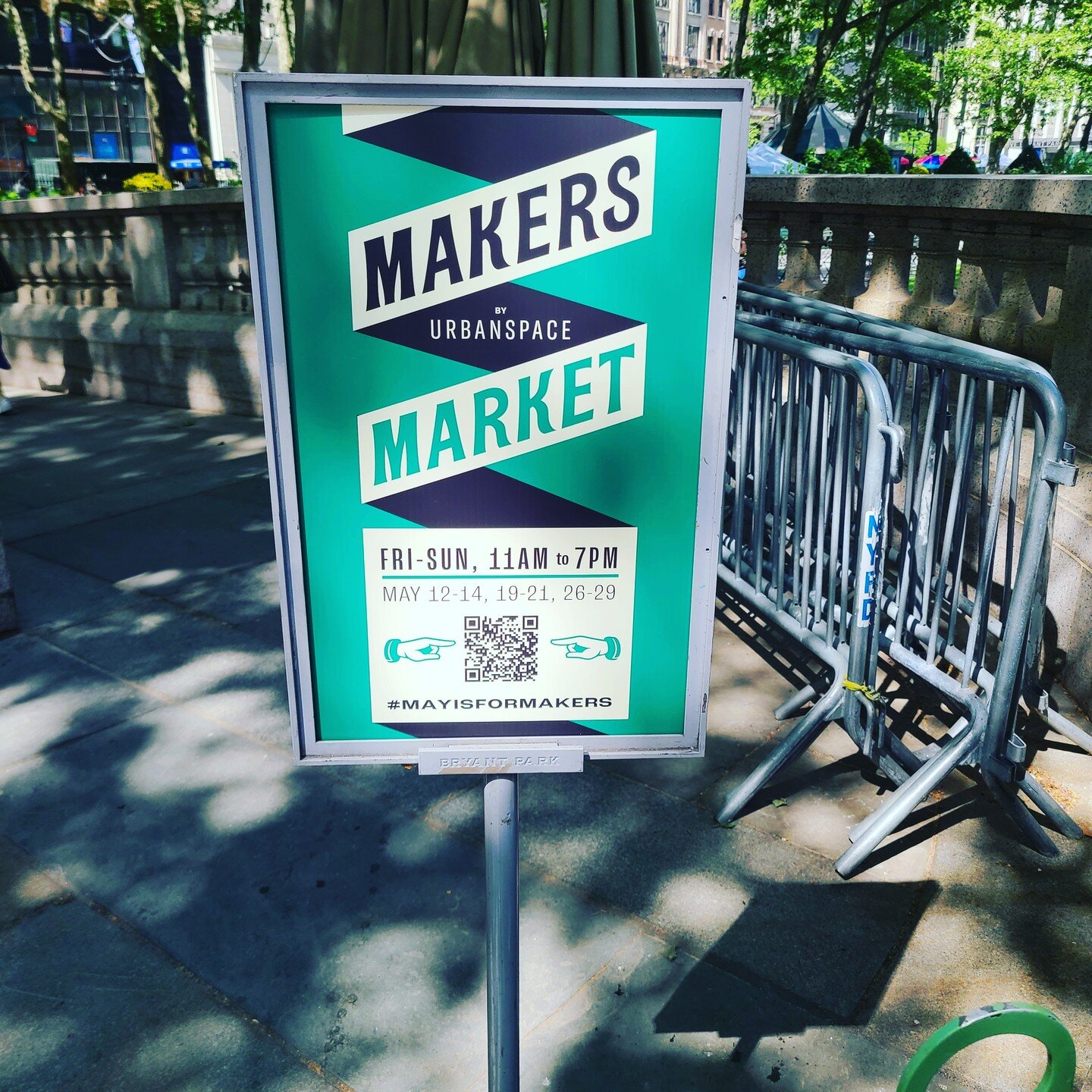 Back this weekend for the Makers Market by @URBANSPACEMARKETS at @bryantparknyc. Starting Friday 11 AM until Sunday 7 PM #MayIsForMakers