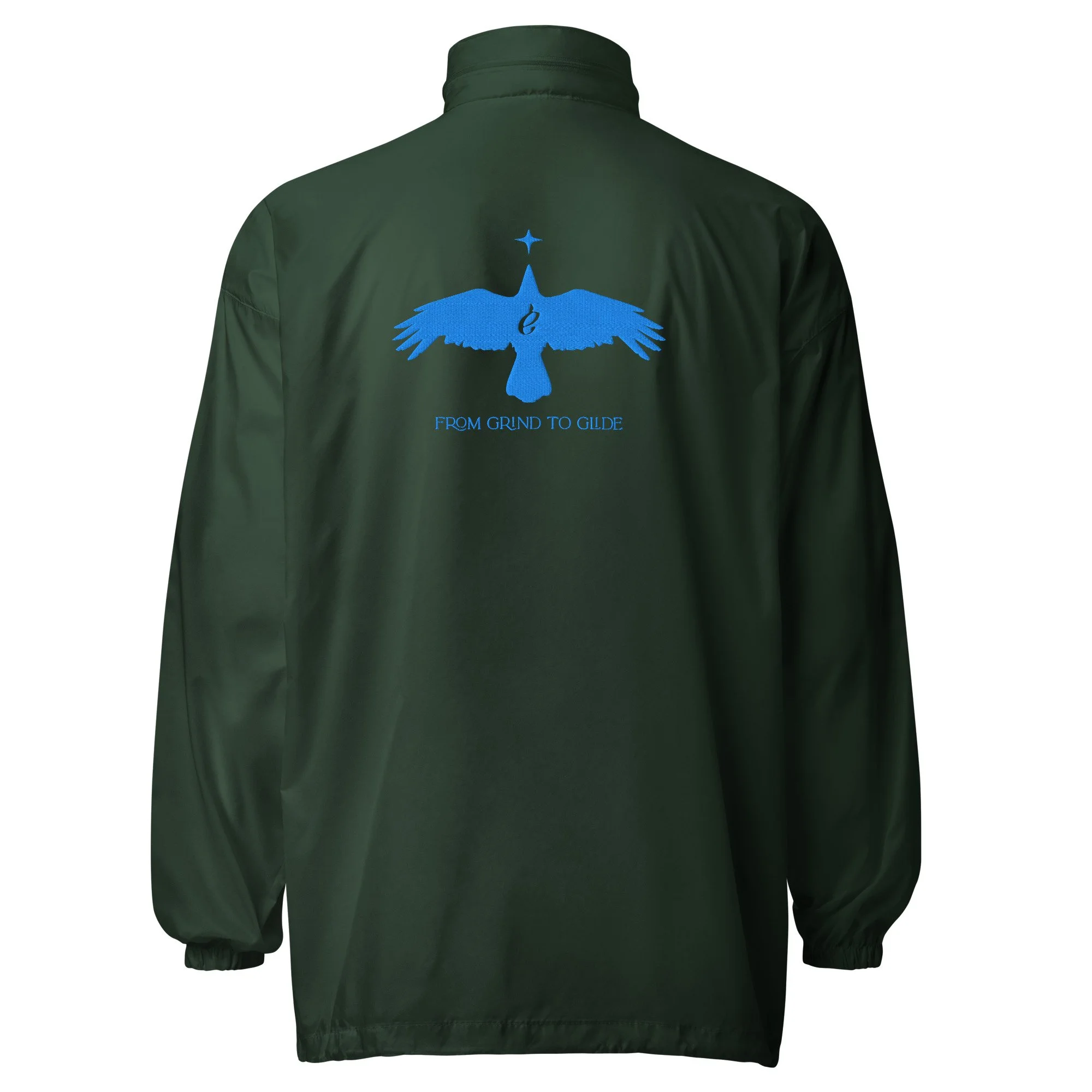 basic-unisex-windbreaker-forest-green-back-69c3561741e2d.jpg