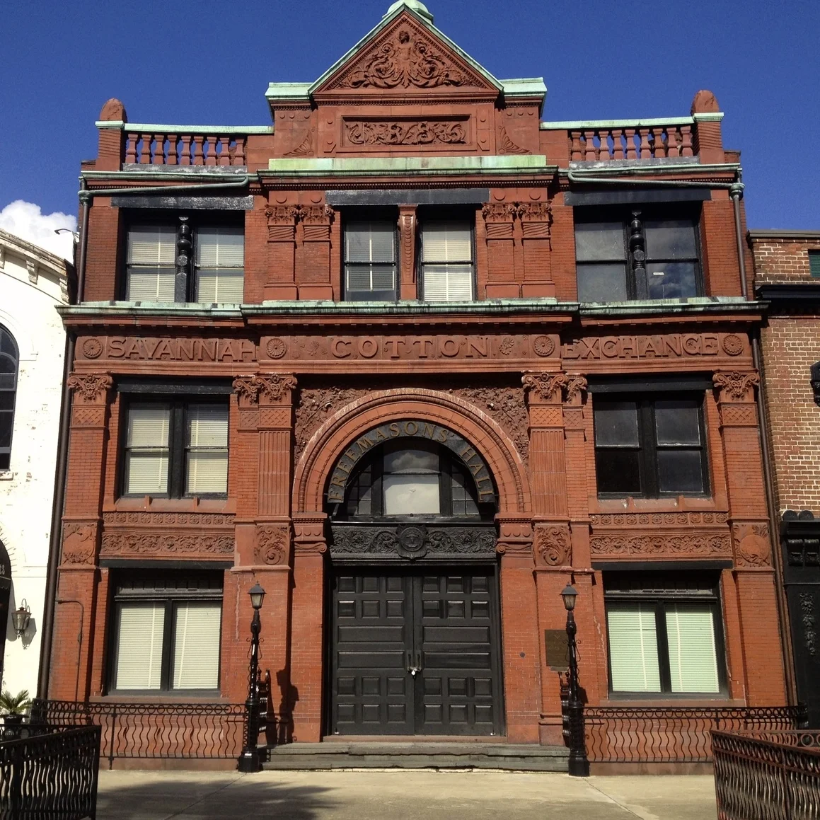 The Savannah Cotton Exchange was completed in 1887 and served as a major hub of activity around the area's important cotton trade.