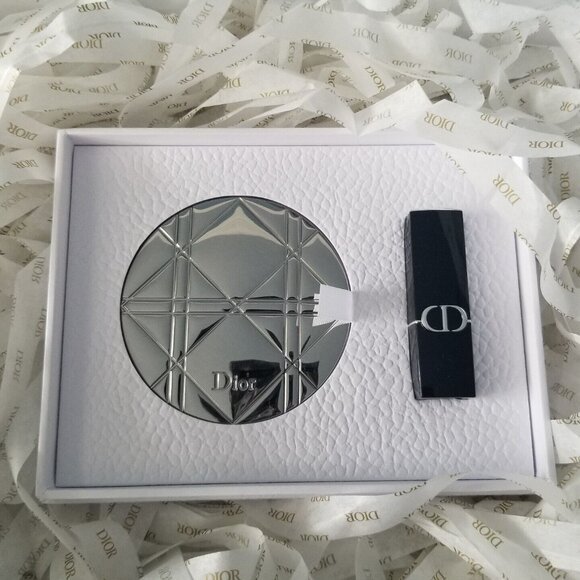 Dior Limited Edition Cannage Mirror w/ 720 Icon Lipstick