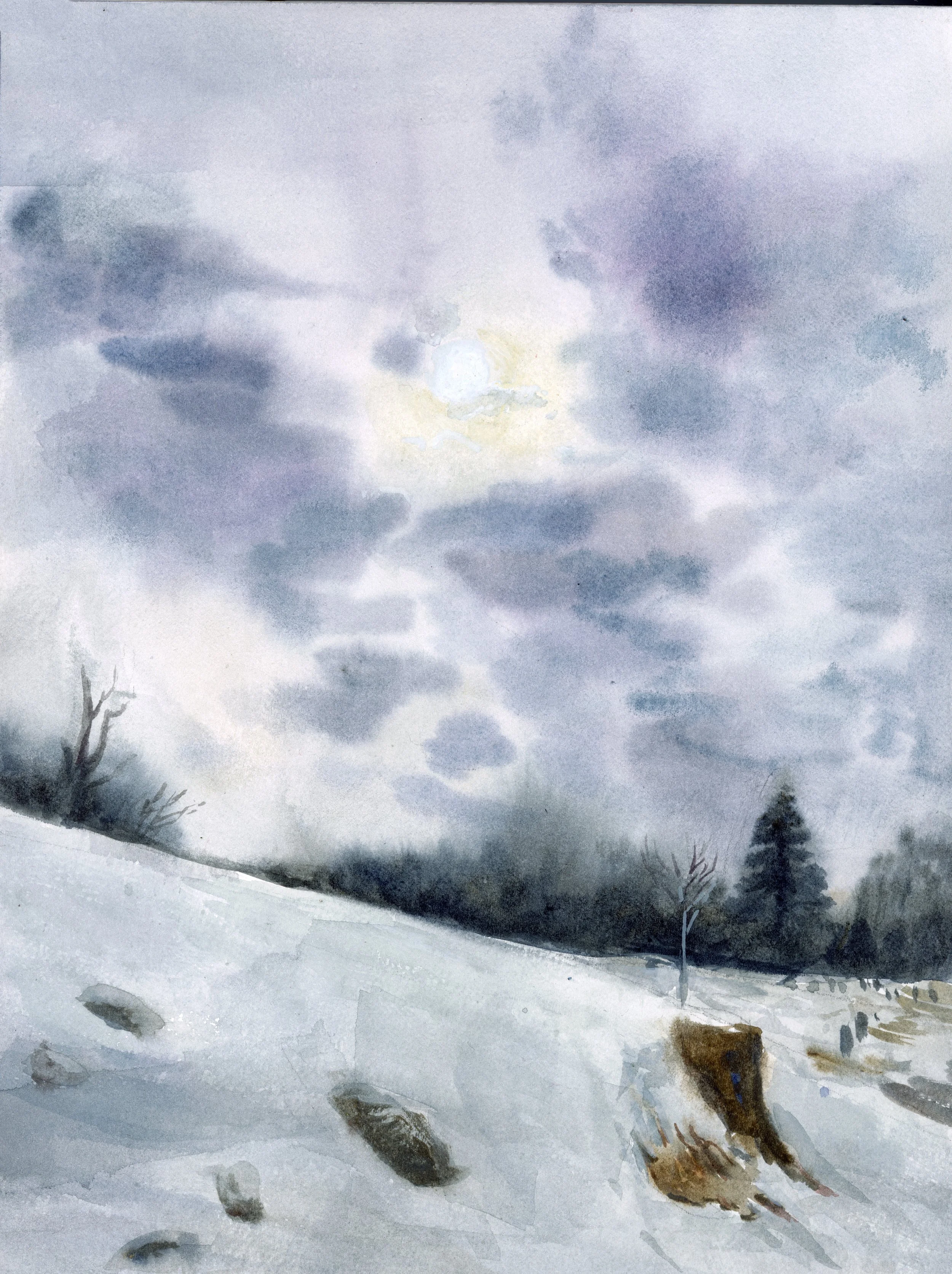 Untitled, 2026. Watercolor on paper, 9" x 12".