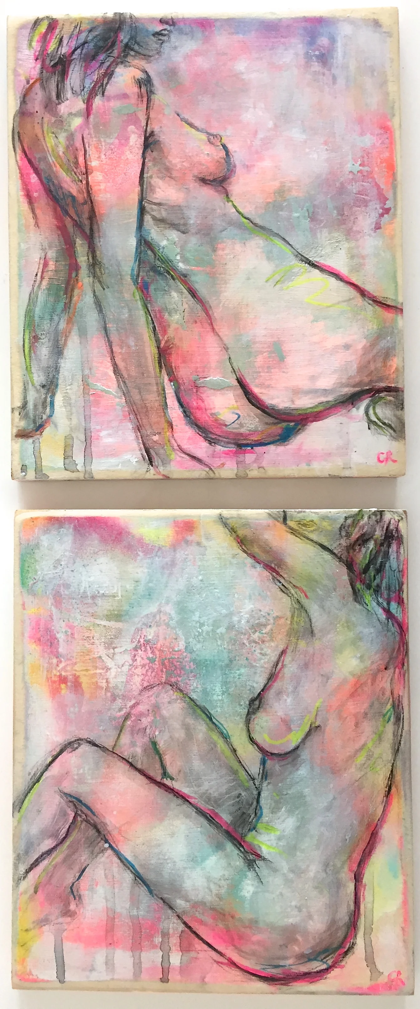 Neon Pop Nudes 25 x 30cm each