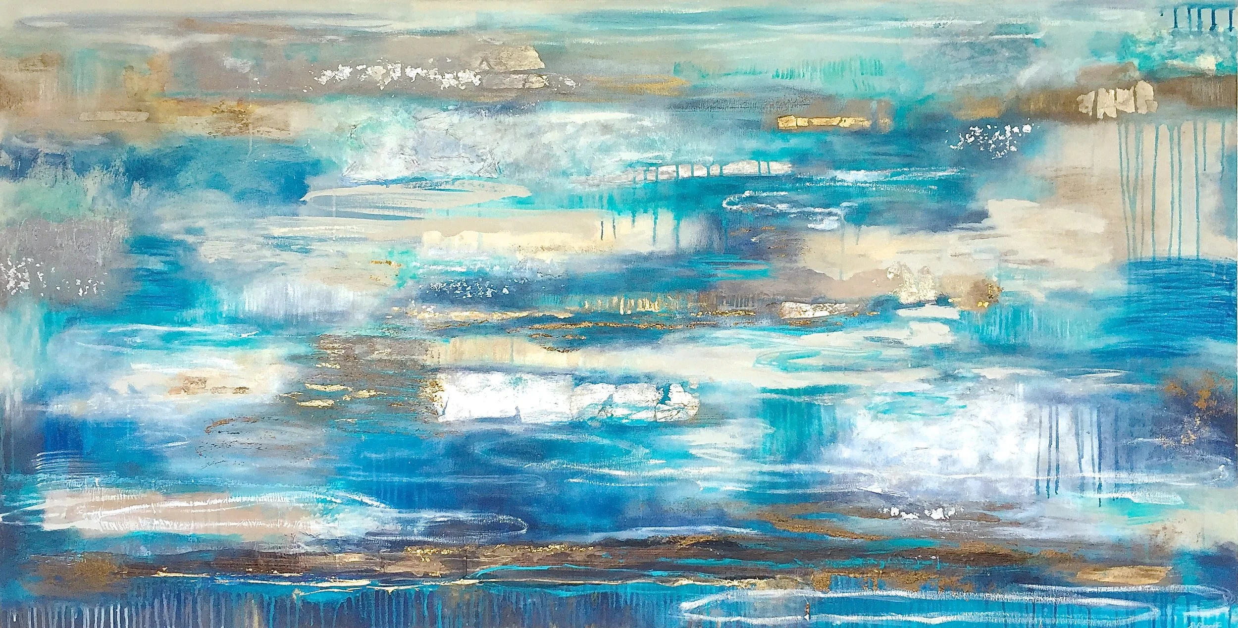 Atoll Waters, 198 x 102cm