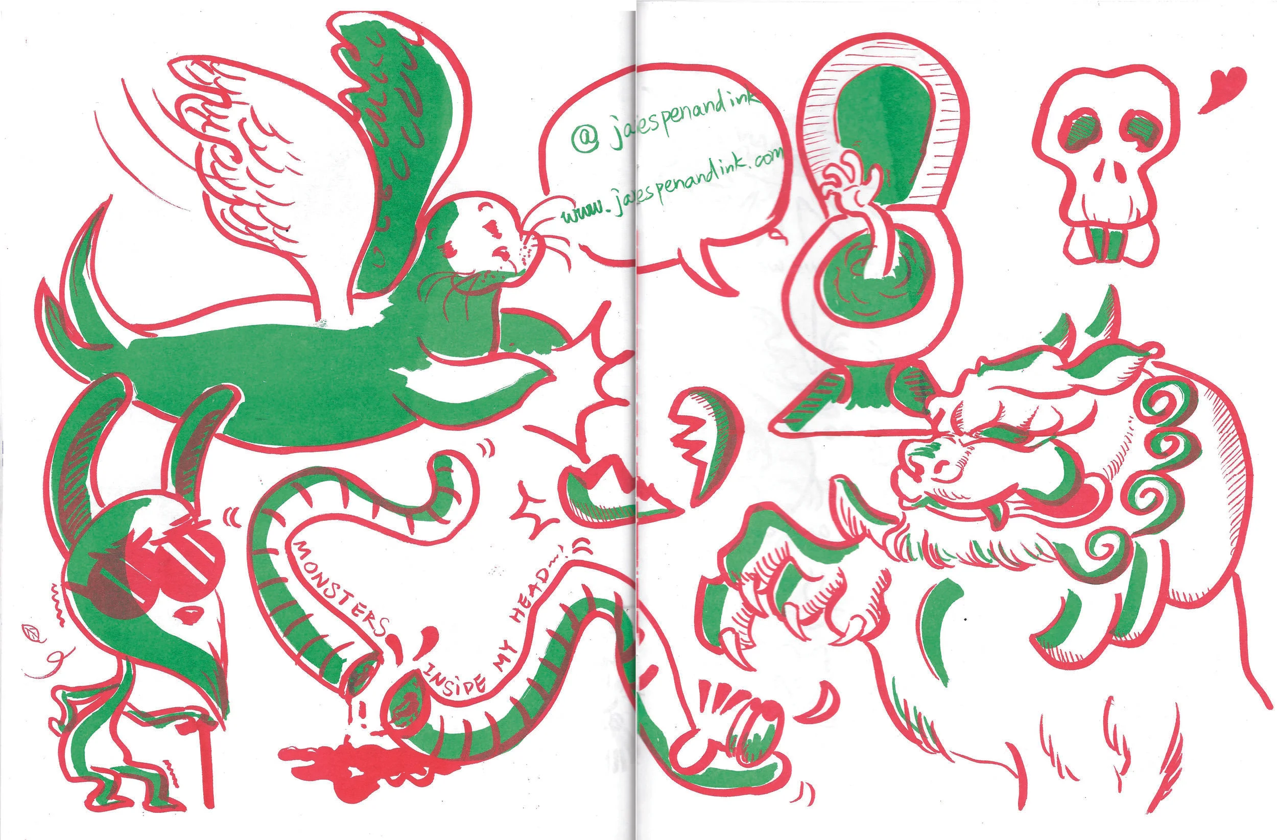 My page in the zine, drawn by hand then scanned.
