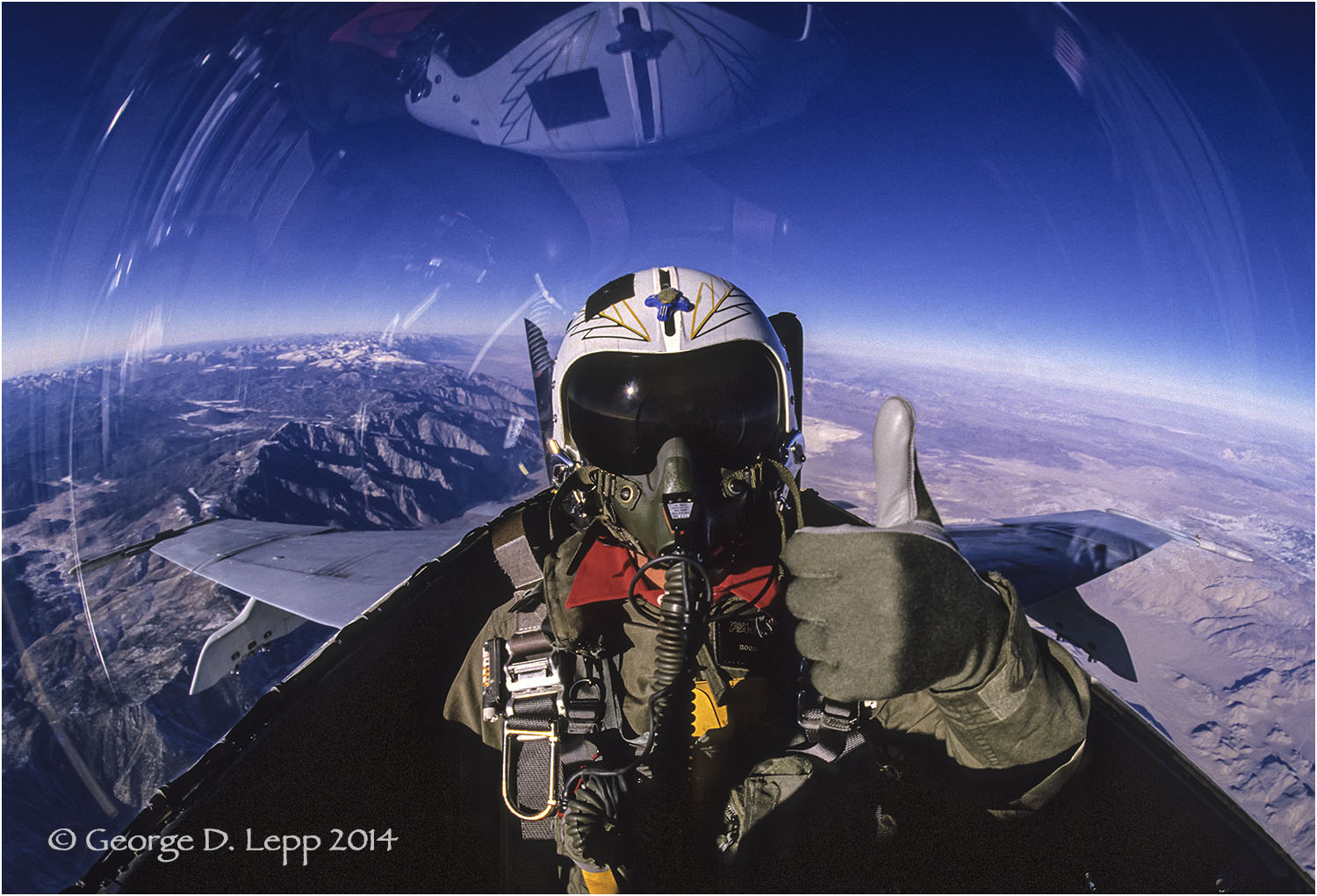 Pilot in F18 with thumbs up .© George D. Lepp 2014 T-AI-FI-0001-S